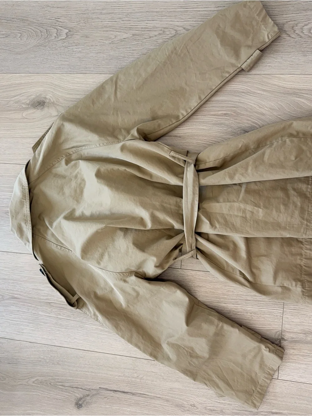 Bailey 44 Tan Double-Breasted Trench Coat with Waist Tie - Picture 5 of 6